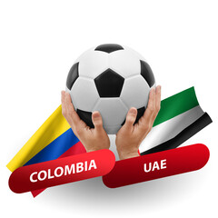 Soccer football competition match, national teams colombia vs uae