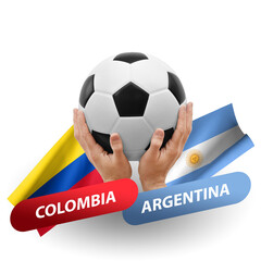 Soccer football competition match, national teams colombia vs argentina
