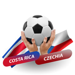 Soccer football competition match, national teams costa rica vs czechia