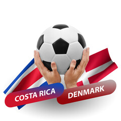 Soccer football competition match, national teams costa rica vs denmark