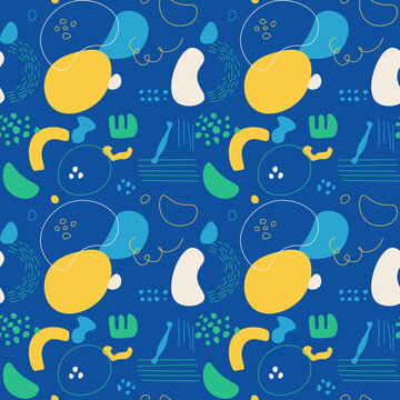 Hand drawn pattern background with abstract shape.