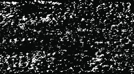 Monochrome texture composed of irregular graphic elements. Distressed uneven grunge background. Abstract vector illustration. Overlay for interesting effect and depth. Isolated on white background.