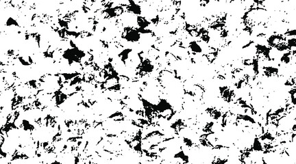 Naklejka premium Monochrome texture composed of irregular graphic elements. Distressed uneven grunge background. Abstract vector illustration. Overlay for interesting effect and depth. Isolated on white background.