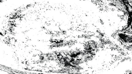 Monochrome texture composed of irregular graphic elements. Distressed uneven grunge background. Abstract vector illustration. Overlay for interesting effect and depth. Isolated on white background.