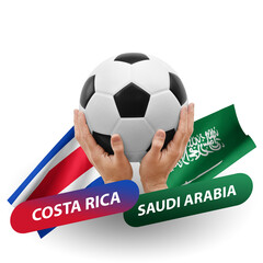 Soccer football competition match, national teams costa rica vs saudi arabia