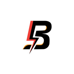Electric illustration logo B with color creative design template
