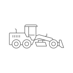 Fototapeta premium Road scraper or grader line icon