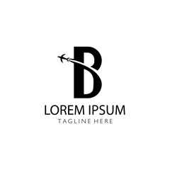 letter B travel logo vector design illustration