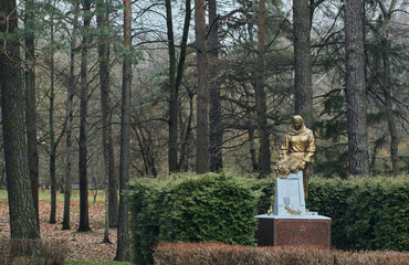 Chelyuskintsev Park Minsk Belarus mother statue to winner soldiers a part of war memorial at...