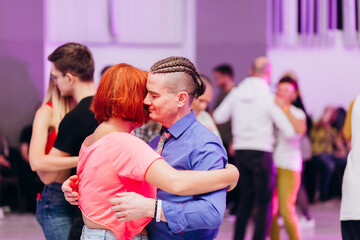 Kharkiv, Ukraine 17.08.21 People dancing bachata on the dance floor