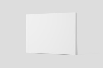 Softcover Landscape Book White Blank 3D Rendering Mockup