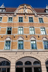 The facade of an old building. Linz