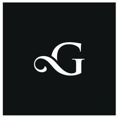 letter G logo design vector template, serif font