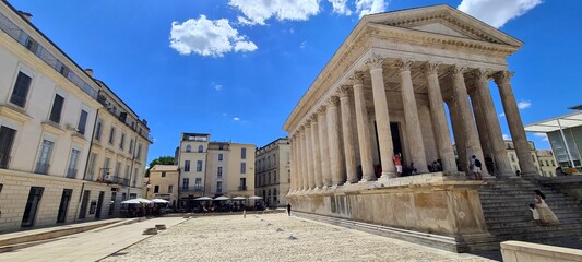 Ancient Roman temple in Nimes, France