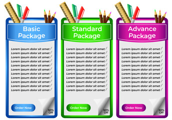 Business Package Plans that can be used for membership plan, upgrading, deals or promotion.