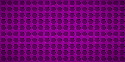Abstract background with hexagon holes in purple colors