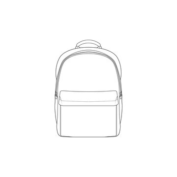recommend clip art: Backpack outline drawing vector, Backpack in a sketch style, trainers template outline, vector Illustration.
                    