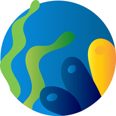 Seaweed ocean underwater botanical plant vector