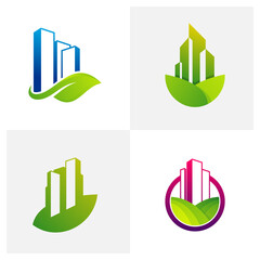 Set of City farm logo design vector template. Farm logo concept