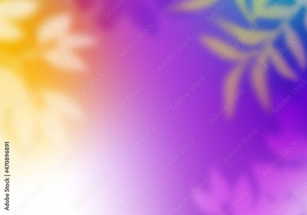 Aufkleber Bright Background with Gradient. Abstract Bg with Tropical Leaves and Trees Overlay. Blurred Colorful Leaves