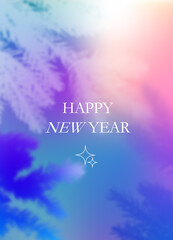 Vector New Year Background with Gradient and Christmas Tree. Decorative Christmas Bg with Pine and Fir