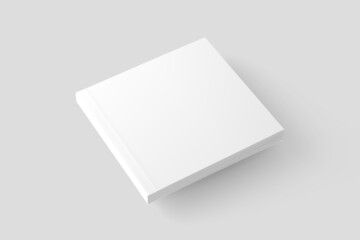 Square Softcover Book White Blank 3D Rendering Mockup