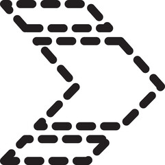 Arrow dotted line showing way direction vector