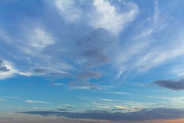 Naklejka na ściany i meble Blue sky with cirrus clouds