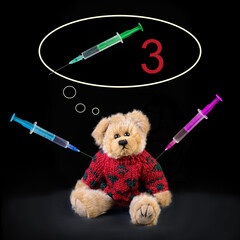 Third booster Teddy bear syringes