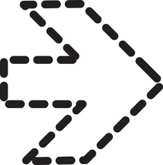 Arrow dotted line showing way direction vector