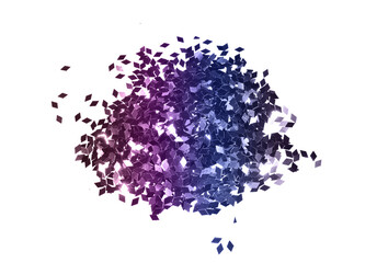 Purple glitter sparkles on white background. Can be used as place for text, for greeting or...