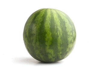 green watermelon on white background
