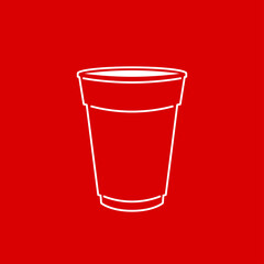 Red beer cup vector. Beer pong poster design. ping pong ball vector.