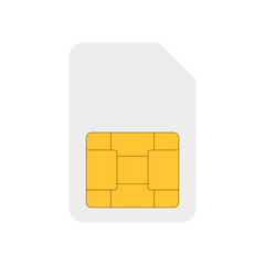 Sim card vector icon on white background. Communication symbol. Communication network concept. 