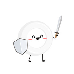 White blood cell character design. White blood cell vector. free space for text.