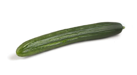 long green cucumber on white background