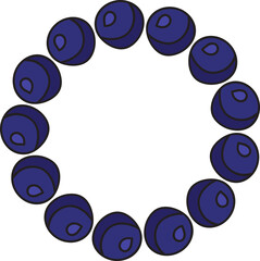 Blueberry vitamin berry lined in round vector