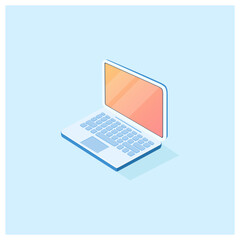 3d isometric icon of laptop.