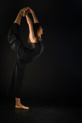 Stretching while posing