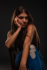 Fototapeta premium Posing while making a seductive face