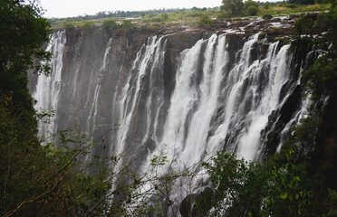 Naklejka premium Victoria falls dry season Zambia view