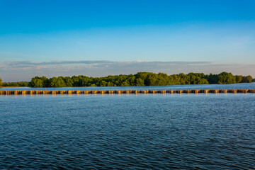 Fototapeta na wymiar Mangrove forest, Beautiful blue sky and tropical mangrove forest