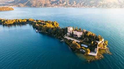 Borghese Island on Garda Lake, Brescia province, Lombardy, Italy