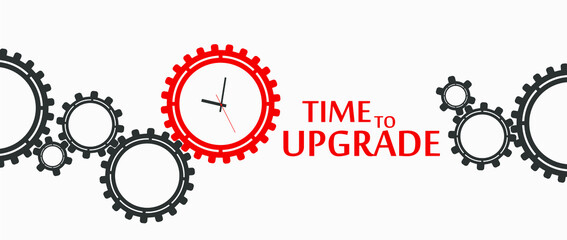 time to upgrade sign on white background	