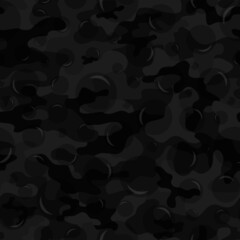 
Black camouflage pattern, vector background repeat, bubbles, street modern design