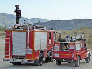 	
Fire Engine in the mountains of Andalucia, Spain	