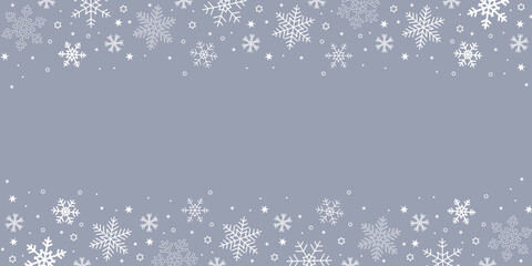 bright banner christmas card with snowflake border