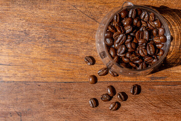 Café en grano visto desde arriba