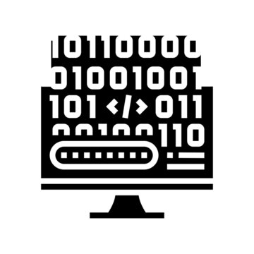 microcode development glyph icon vector. microcode development sign. isolated contour symbol black illustration