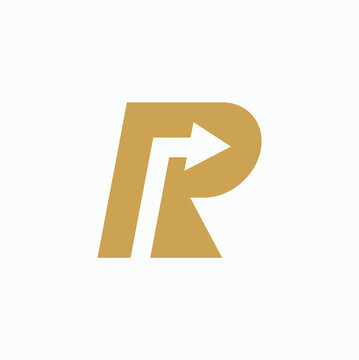 R initial arrow logo vector image